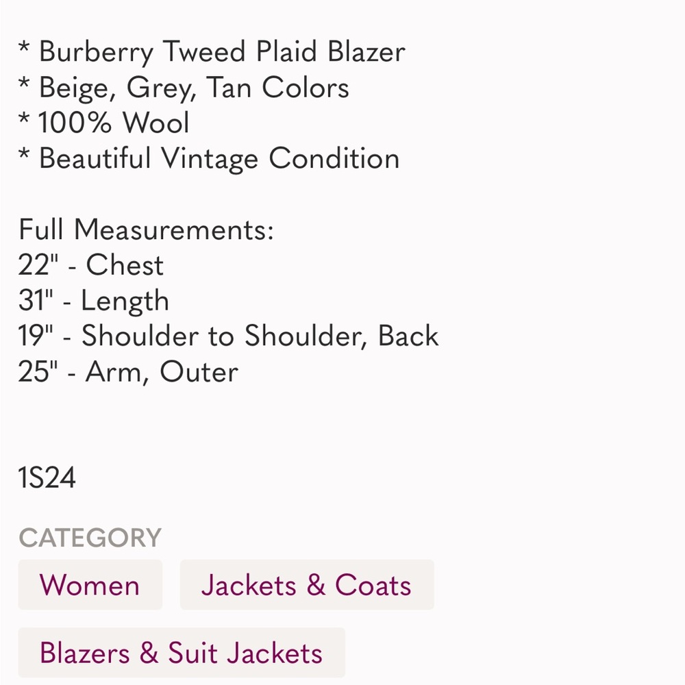 Burberry Vintage Tan Tweed Men's Blazer - Picture 10 of 10